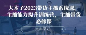 大木子2023带货主播系统课,主播能力提升训练营,主播带货必修课-如意资源库