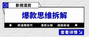 影视混剪爆款思维拆解,从混剪认知到0粉丝小号案例,讲防违规技巧,混剪遇到的问题如何解决等-如意资源库
