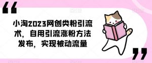 ​小淘2023网创类粉引流术，自用引流涨粉方法发布，实现被动流量-如意资源库