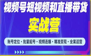 2023最新微信视频号引流和变现全套运营实战课程，小白也能玩转视频号短视频和直播运营-如意资源库