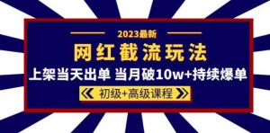 2023网红·同款截流玩法【初级+高级课程】上架当天出单当月破10w+持续爆单-如意资源库