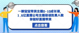 一群宝宝带货主播0-10成长课，1.6亿直播公司主播培训负责人教你做好直播带货-如意资源库