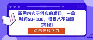新需求大于供应的项目,一单利润50-100,很多人不知道【揭秘】-如意资源库