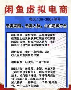 外边收费600多的闲鱼新玩法虚似电商之拼多多助力项目,单号100-300元-如意资源库