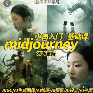 淘不掉学院·midjourney小白入门基础,AI摄影+AI设计+AI绘画-AIGC作图-如意资源库