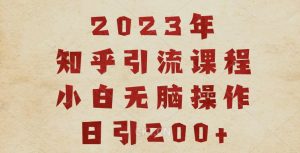 2023知乎引流课程，小白无脑操作日引200+【揭秘】-如意资源库