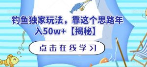 钓鱼独家玩法,靠这个思路年入50w+【揭秘】-如意资源库