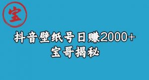宝哥抖音壁纸号日赚2000+，不需要真人露脸就能操作【揭秘】-如意资源库