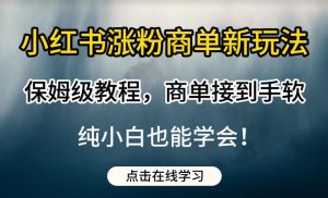 小红书涨粉商单新玩法，保姆级教程，商单接到手软，纯小白也能学会【揭秘】-如意资源库