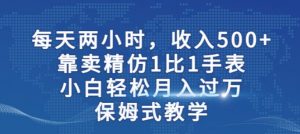 两小时,收入500+,靠卖精仿1比1手表,小白轻松月入过万!保姆式教学-如意资源库