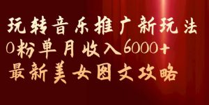 玩转音乐推广新玩法，0粉单月收入6000+，最新美女图文攻略【揭秘】-如意资源库