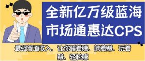 全新亿万级蓝海市场通惠达cps，最强管道收入，让你睡着赚、躺着赚、玩着赚、轻松赚【揭秘】-如意资源库