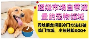 超级市场自带流量的宠物领域，同城萌宠项目冷门方法打破热门市场，小白轻松600+-如意资源库