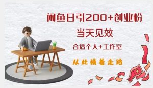 闲鱼精准引流创业粉，日引200+，当天见效，从此横着走-如意资源库