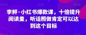 李鲆·小红书爆款课，十倍提升阅读量，听话照做肯定可以达到这个目标-如意资源库