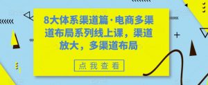 8大体系渠道篇·电商多渠道布局系列线上课，渠道放大，多渠道布局-如意资源库