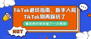TikTok避坑指南，新手入局TikTok别再踩坑了-如意资源库