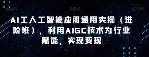 AI工人工智能应用通用实操(进阶班),利用AIGC技术为行业赋能,实现变现-如意资源库