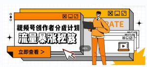 一条视频收益3000+,一条作品涨粉2000+,视频号流量爆炸·的秘籍-如意资源库