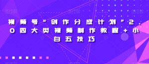 视频号“创作分成计划”2.0四大类视频制作教程+小白五技巧【揭秘】-如意资源库