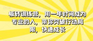 板砖训练营，用一年时间成为专业的人，带你突破行动局限，快速成长-如意资源库