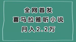 全网首发，喜马拉雅挂机听小说月入2万＋【揭秘】-如意资源库