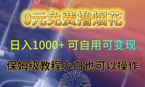 0元免费撸烟花日入1000+可自用可变现保姆级教程小白也可以操作【仅揭秘】-如意资源库