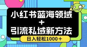 小红书蓝海虚拟＋引流私域新方法，100%不限流，日入轻松1000＋，小白无脑操作【揭秘】-如意资源库