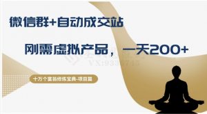 十万个富翁修炼宝典之8.微信群+自动成交站，刚需虚拟产品，一天200+-如意资源库