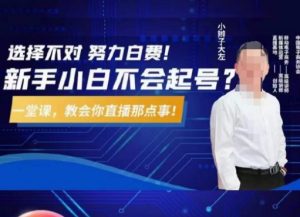 大左教您从0到1做直播带货,选择不对,努力白费,5小时课程搞定那点事,解决你起号问题-如意资源库