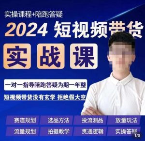 果哥·2024短视频带货实操课,赛道规划/选品方法/投流测品/放量玩法/流量规划/拍摄教学-如意资源库