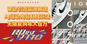 被动引流蓝海赛道，AJ运动用品私域玩法，无限复购年入百万【揭秘】-如意资源库