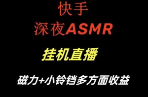 快手深夜ASMR挂机直播，磁力+小铃铛收益（附带工具和5G素材）【揭秘】-如意资源库