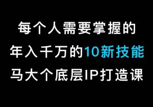 马大个的IP底层逻辑课，​每个人需要掌握的年入千万的10新技能，约会底层IP打造方法！-如意资源库