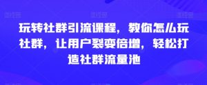 玩转社群引流课程，教你怎么玩社群，让用户裂变倍增，轻松打造社群流量池-如意资源库