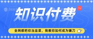 2024最新知识付费项目，小白也能轻松入局，全网都在教你做项目，我教你做镰刀【揭秘】-如意资源库