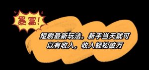 短剧最新玩法，新手当天就可以有收入，收入轻松破万【揭秘】-如意资源库