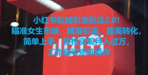 小红书私域引流玩法2.0！瞄准女生市场，精准引流，超高转化，简单上手【揭秘】-如意资源库