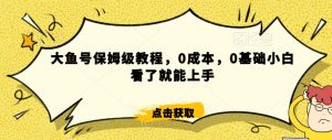 怎么样靠阿里大厂撸金，背靠大厂日入2000+，大鱼号保姆级教程，0成本，0基础小白看了就能上手【揭秘】-如意资源库