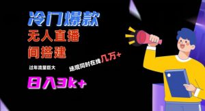 冷门爆款直播间手把手搭建，流量巨大，日入3k+【揭秘】-如意资源库