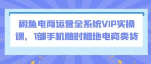 闲鱼电商运营全系统VIP实操课,1部手机随时随地电商卖货-如意资源库