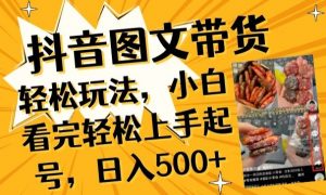 抖音图文带货已过时?那你不如仔细看看这个，小白看完轻松上手起号，日入500+不是梦【揭秘】-如意资源库