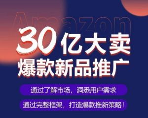 亚马逊·30亿大卖爆款新品推广,可复制、全程案例实操的爆款推新SOP-如意资源库