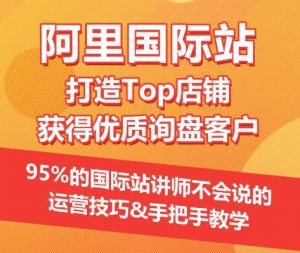 【阿里国际站】打造Top店铺&获得优质询盘客户,95%的国际站讲师不会说的运营技巧-如意资源库