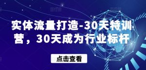实体流量打造-30天特训营，30天成为行业标杆-如意资源库