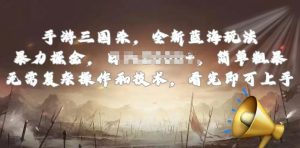 手游三国杀最新蓝海玩法,简单粗暴,无需复杂的操作和技术,看完即可上手【揭秘】-如意资源库