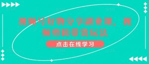 视频号好物分享副业课,视频剪辑带货玩法-如意资源库