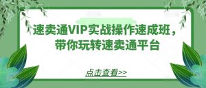 速卖通VIP实战操作速成班，带你玩转速卖通平台-如意资源库