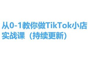 从0-1教你做TikTok小店实操课(持续更新)，手把手教你，简单易学-如意资源库
