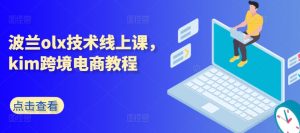 波兰olx技术线上课,kim跨境电商教程-如意资源库